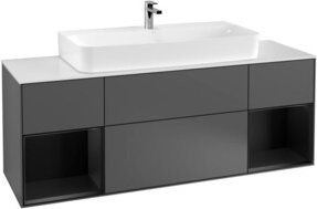 V&B Waschtischunterschrank Finion mit Wandbeleuchtung, Anthrazit matt, Breite: 160 cm, Tiefe: 50,1 cm, Höhe: 50,1 cm - Bild 1