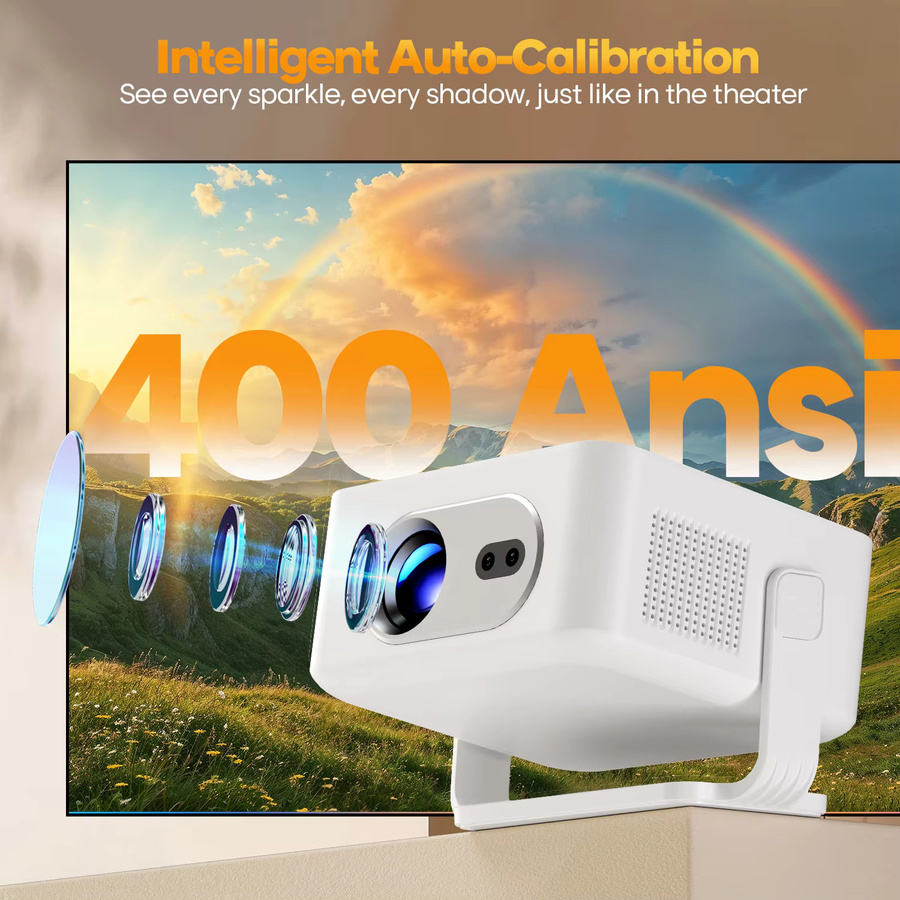 Magcubic HY300Max Projektor mit Autofokus, Android 14, 400 ANSI, 8K Unterstützung, Native 720P Auflösung, Wifi6 und Bluetooth 5.4, Farbe: Weiß - Bild 4
