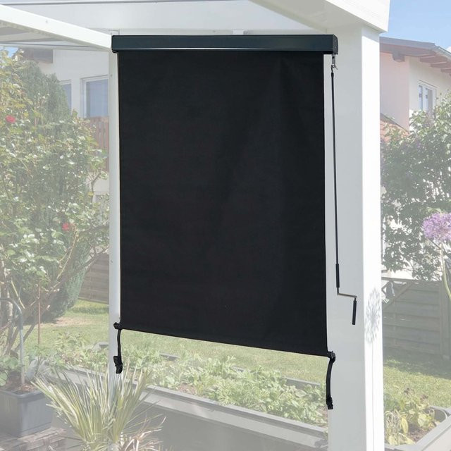 MCW Vertikalmarkise F42 Senkrechtmarkise als Sichtschutz Außenrollo in Schwarz, Höhe: 250 cm, Breite: 100 cm - Bild 1