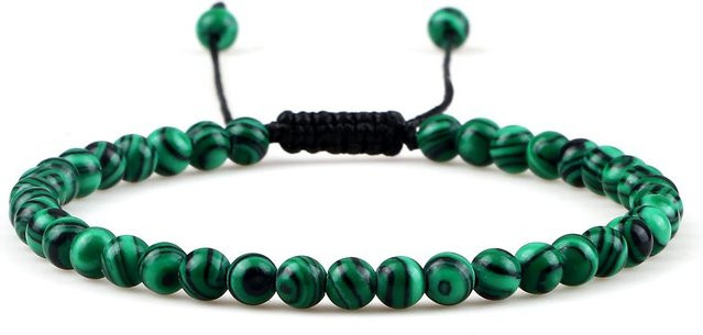 Armband Naturstein Lava Tigerauge Malachitgrün, Unisex - Bild 1