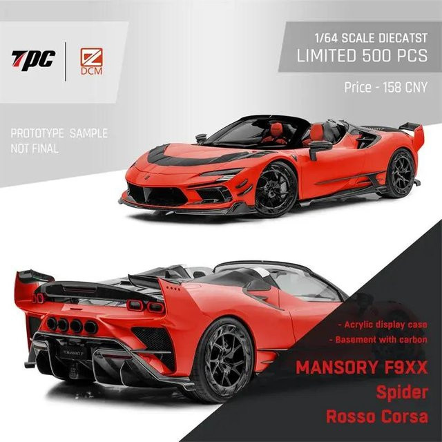 Dcm X Tpc Sf90 F9Xx Mansory Stradale Spider, Diecast Modellauto, 1:64, ab 14 Jahren - Bild 1