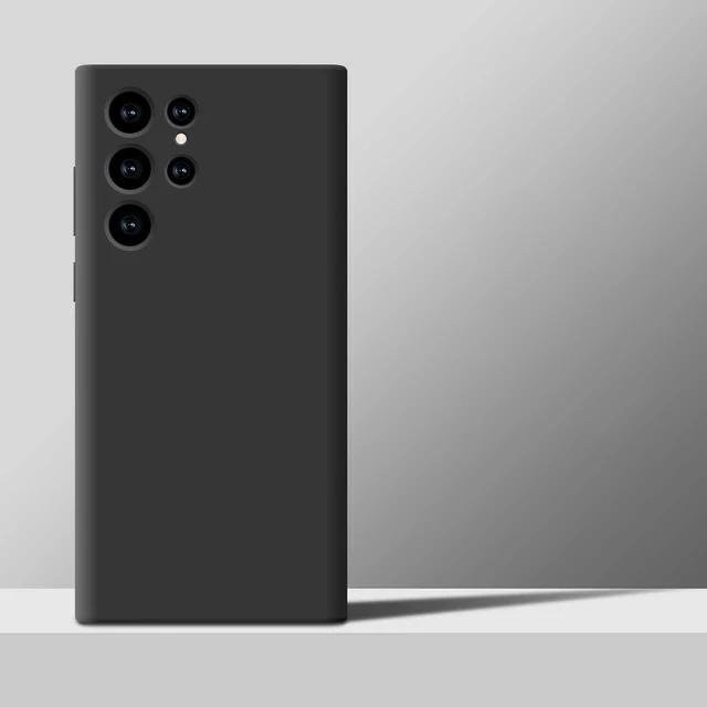 Stoßfeste Handyhülle aus flüssigem Silikon für Samsung Galaxy S22 in Schwarz - Bild 1