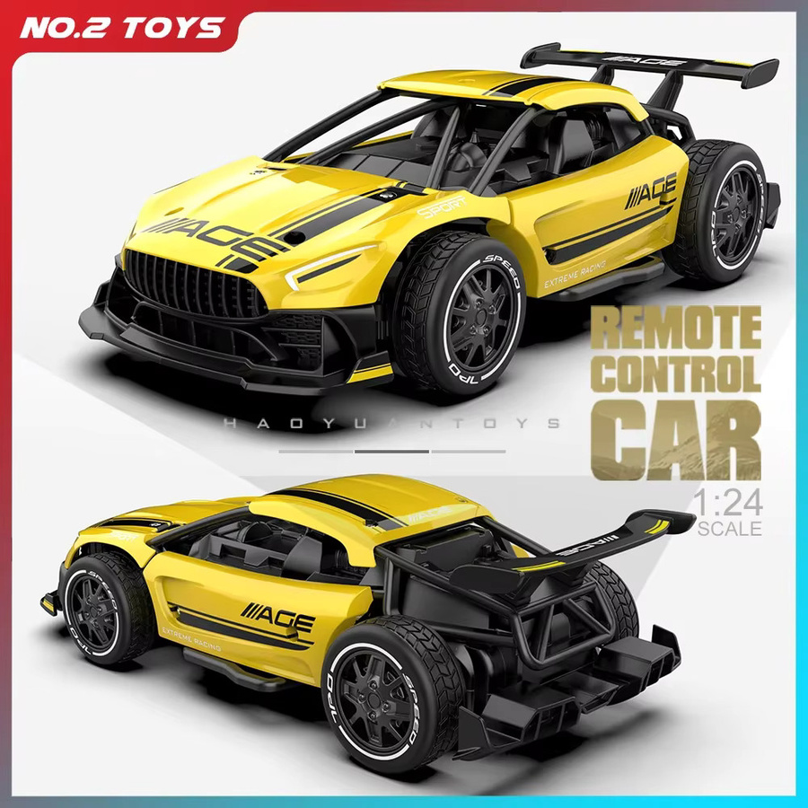 CONUSEA Drift Auto Racing Fahrzeug, 1:24, ferngesteuert, Metall, Gelb - Bild 2