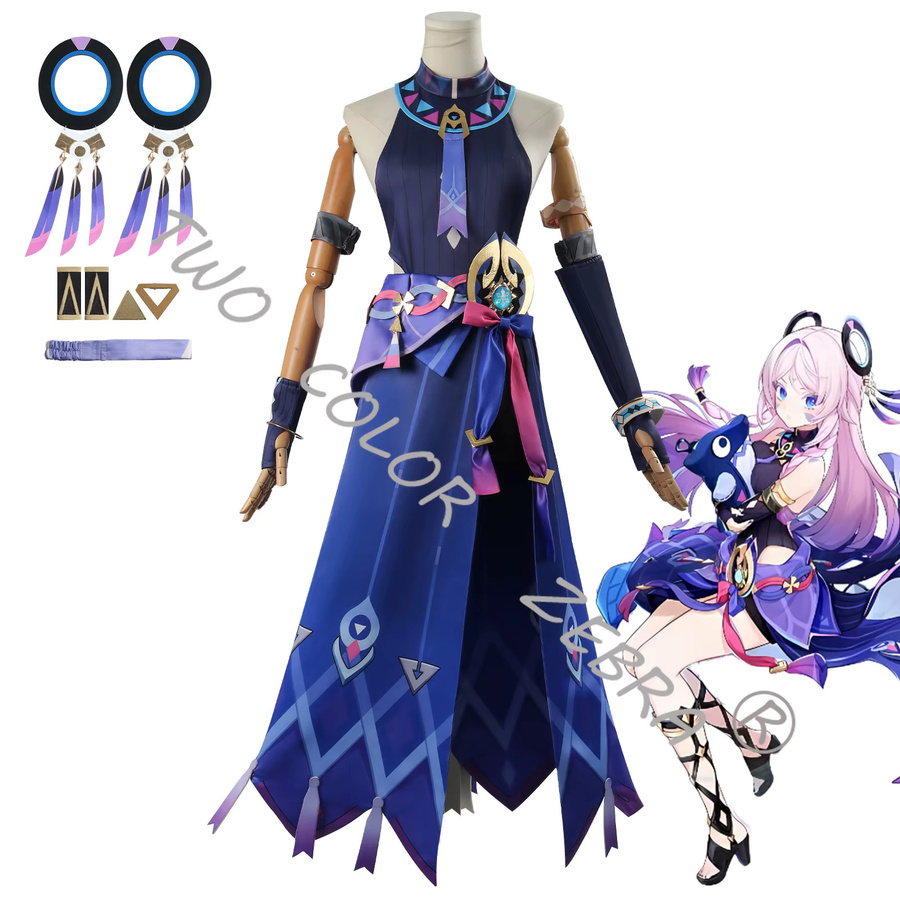 Genshin Impact Citlali Cosplay Kostüm, Perücke, Kopfbedeckung, Kleid, Komplettset - Bild 4