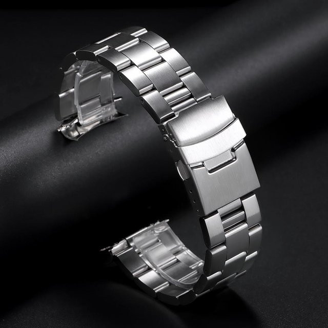 qinband Uhrenarmband Edelstahl, Schwarz, Herren, 22mm - Bild 1