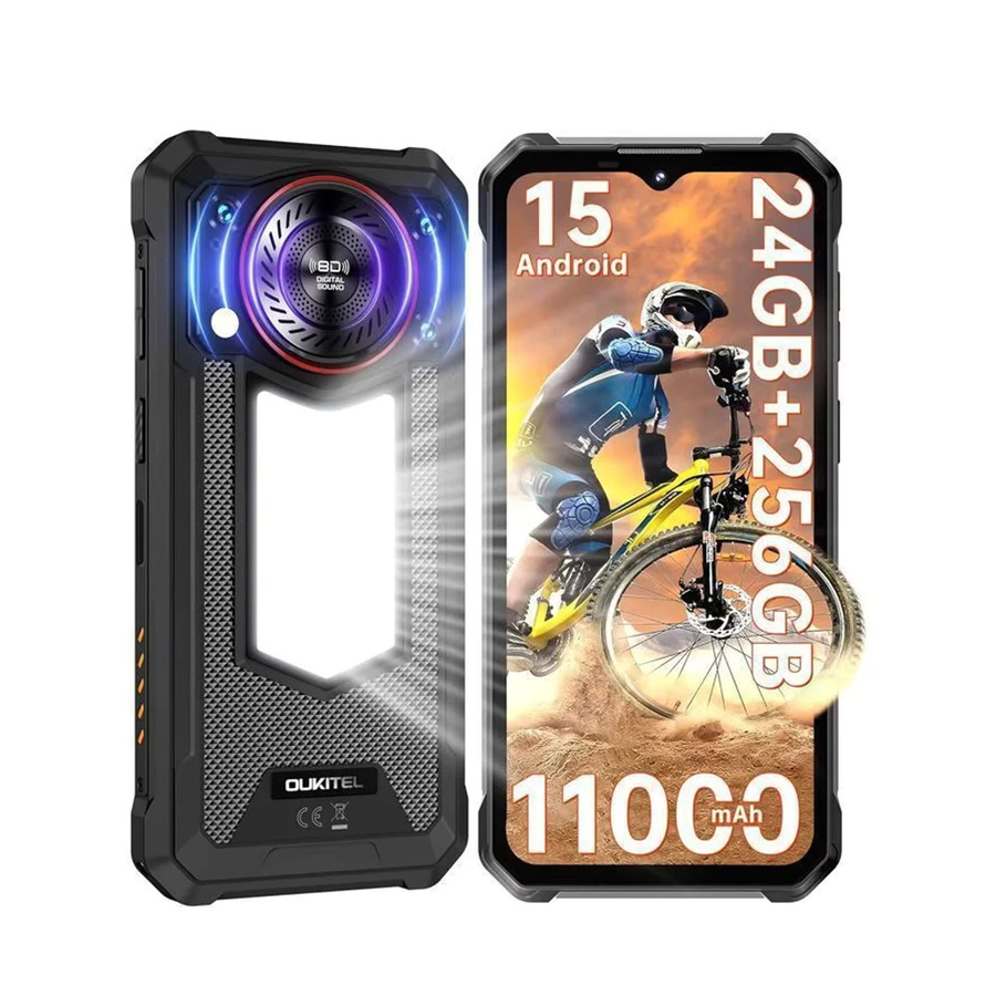 OUKITEL WP53 PRO Robustes Smartphone in Schwarz mit 256GB Speicher, 6,52 Zoll Display, Android 15, 11000mAh Akku, 50MP Kamera, NFC und Campinglicht - Bild 4