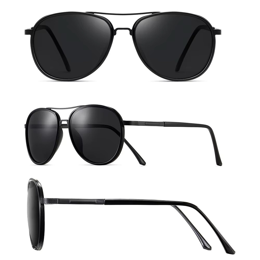 CRIXALIS Sonnenbrille, Herren, Vollrand, Metall, schwarz, polarisiert - Bild 4