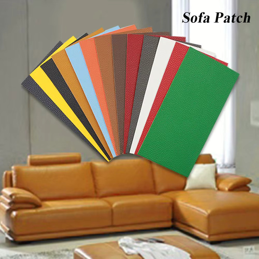 Selbstklebender Reparatur-Patch aus PU-Leder für Sofa und Polstermöbel in Beige - Bild 3