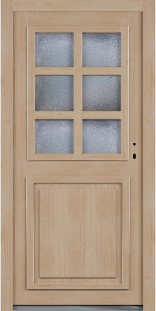 Roro Nebeneingangstür OHE 1005 Fichte mit Glaseinsatz, Farbe Beige/Braun, B: 110 cm, H: 210 cm, DIN Rechts - Bild 1