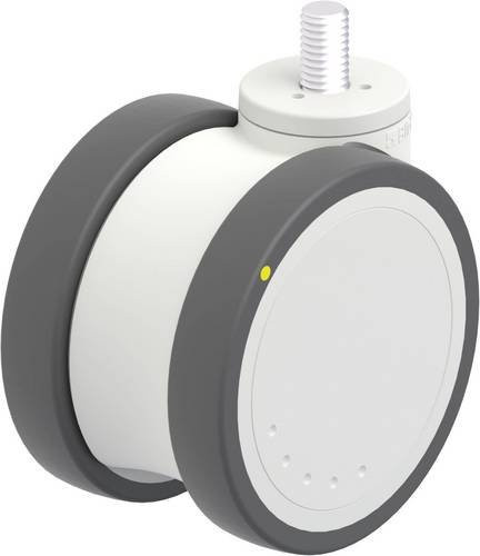Blickle Kunststoff-Doppelrolle LKD-PATH 100K-ELS-GS12 in Grau und Weiß mit 100mm Durchmesser und 100kg Tragfähigkeit - Bild 1