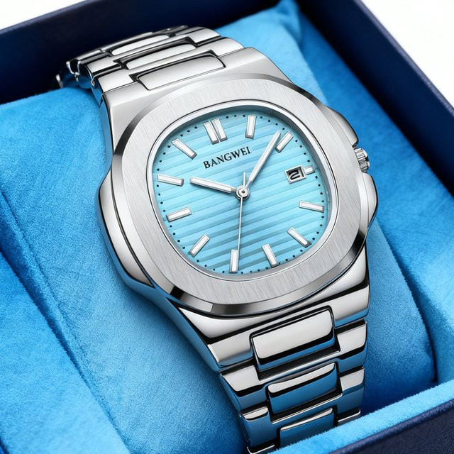 LIGE Armbanduhr Edelstahl, Quarz, Silber, Herren - Bild 1