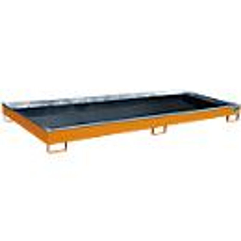 Bauer Südlohn Regalwanne RW 3300-1 PE mit PE-Einsatz aus Stahl, lackiert, Gelborange, B/T/H: 326,2 x 131,2 x 19,5 cm - Bild 3