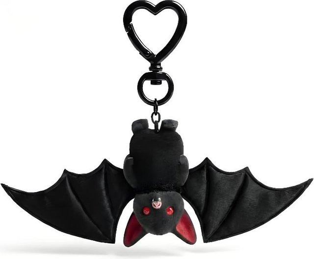 LuckyDay3 Schlüsselanhänger Fledermaus Plüschtier, Schwarz, Unisex - Bild 1