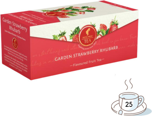 Julius Meinl Tee Gartenerdbeere Rhabarber, Früchtetee, 25 Teebeutel - Bild 1