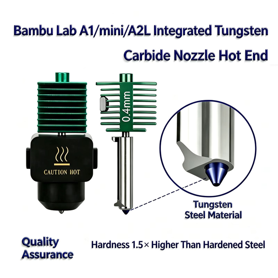 Bambu Lab Hotend-Kit mit integrierter Wolframkarbid-Stahl-Düse für A1 Mini und A2L 3D-Drucker - Bild 2