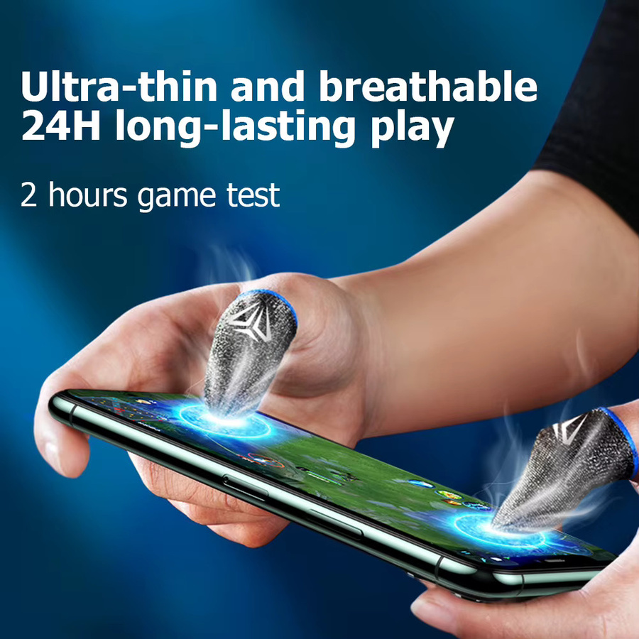 APWIKOGER Gaming Fingerlinge in Blau, 5/10 Paar ultradünne und atmungsaktive Touchscreen-Fingerhüllen für Mobile Gaming - Bild 3