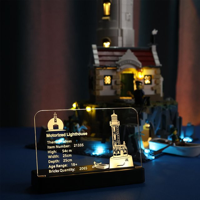 Kyglaring LED-Licht-Acryl-Displaytafel, Schild, Namensschild für motorisierten Leuchtturm 21335 - Bild 1