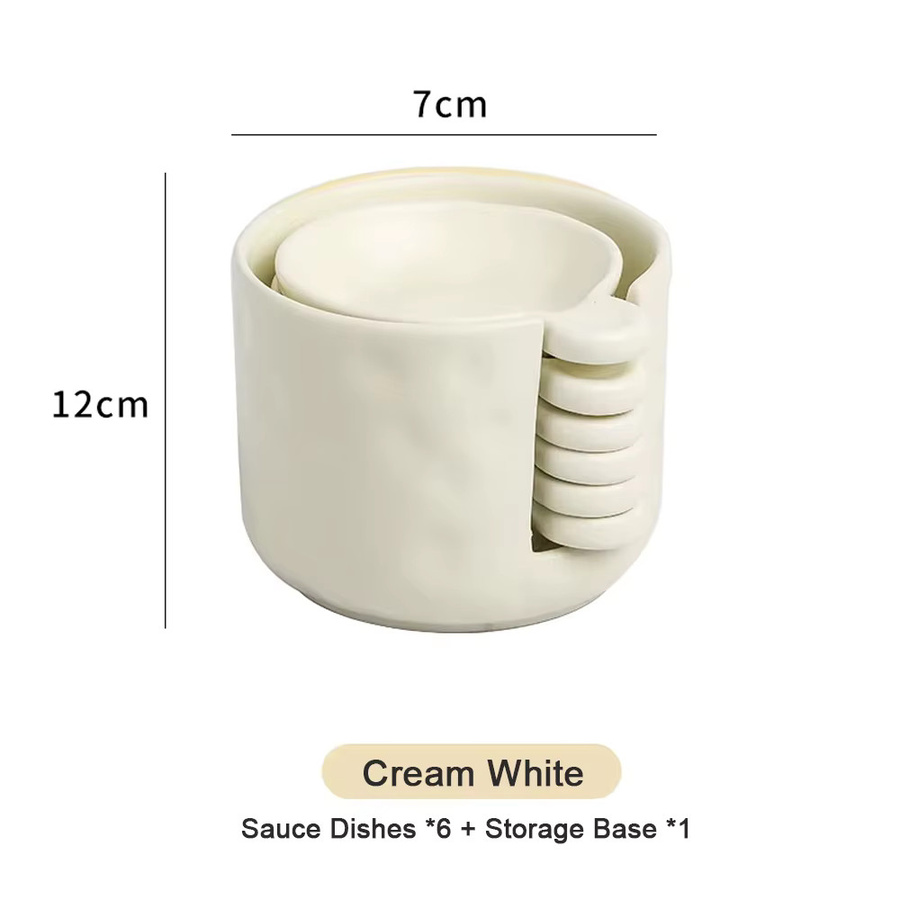 MYVIT Gewürzschalen Set aus Keramik in Weiß, Unregelmäßige Dip-Schalen für Sauce und Essig im Nordic-Design, Durchmesser: 12,0 cm, Höhe: 7,0 cm - Bild 3