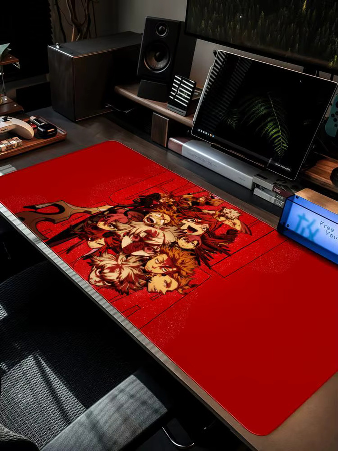 Anime G-Gachiakuta XXL Mauspad rutschfeste Schreibtischunterlage in Schwarz und Rot, B/T: 90 x 40 cm - Bild 3