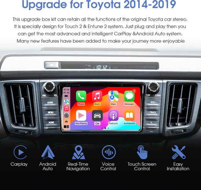LEXXSON Multimedia-Decoder-Box für Toyota Touch2 und Enttune 2 Systeme mit CarPlay und Android Unterstützung, Farbe: Schwarz - Bild 1