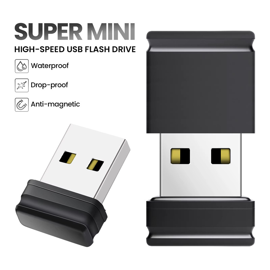 JASTER Mini USB-Flash-Laufwerk 128 GB in Schwarz mit Schlüsselanhänger - Bild 3