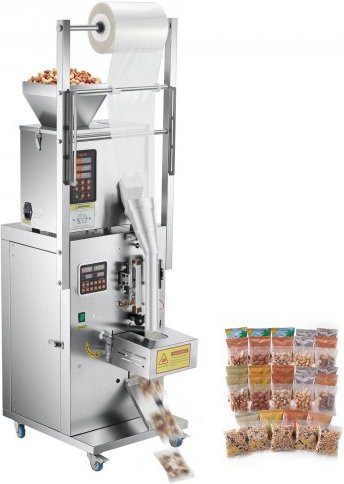 VEVOR Vollautomatische Pulververpackungsmaschine aus Edelstahl in Silber für Nüsse, Samen, Kaffeebohnen, Getreide und Gewürze, Abfüllmenge 1-99,9g - Bild 1
