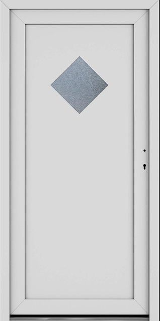 Roro Nebeneingangstür OKE 1151 Kunststoff mit Glaseinsatz Weiß B: 98 cm, H: 198 cm, DIN Rechts - Bild 1