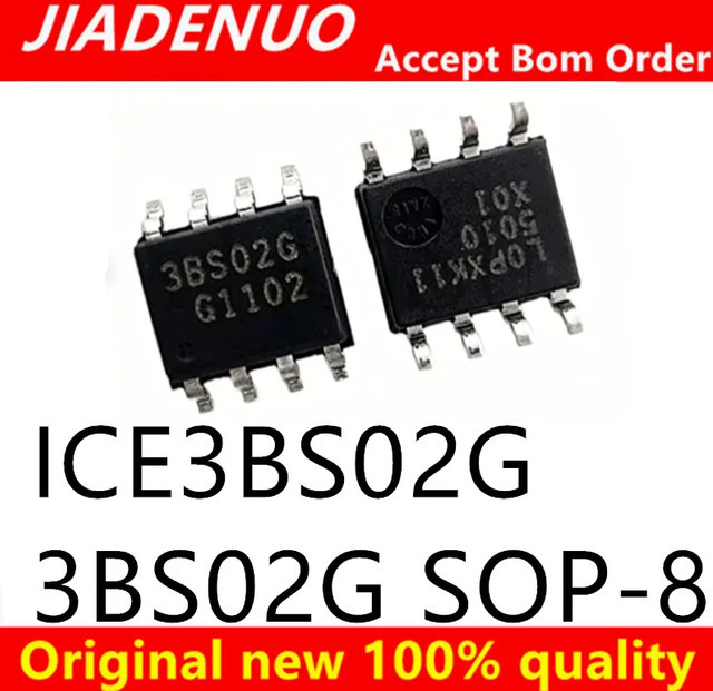 5 bis 10 Stück JIADENUO IC 3BS02G ICE3BS02G ICE3BS03LJG 3BS3LJ SOP-8 integrierte Schaltkreise in Schwarz - Bild 1