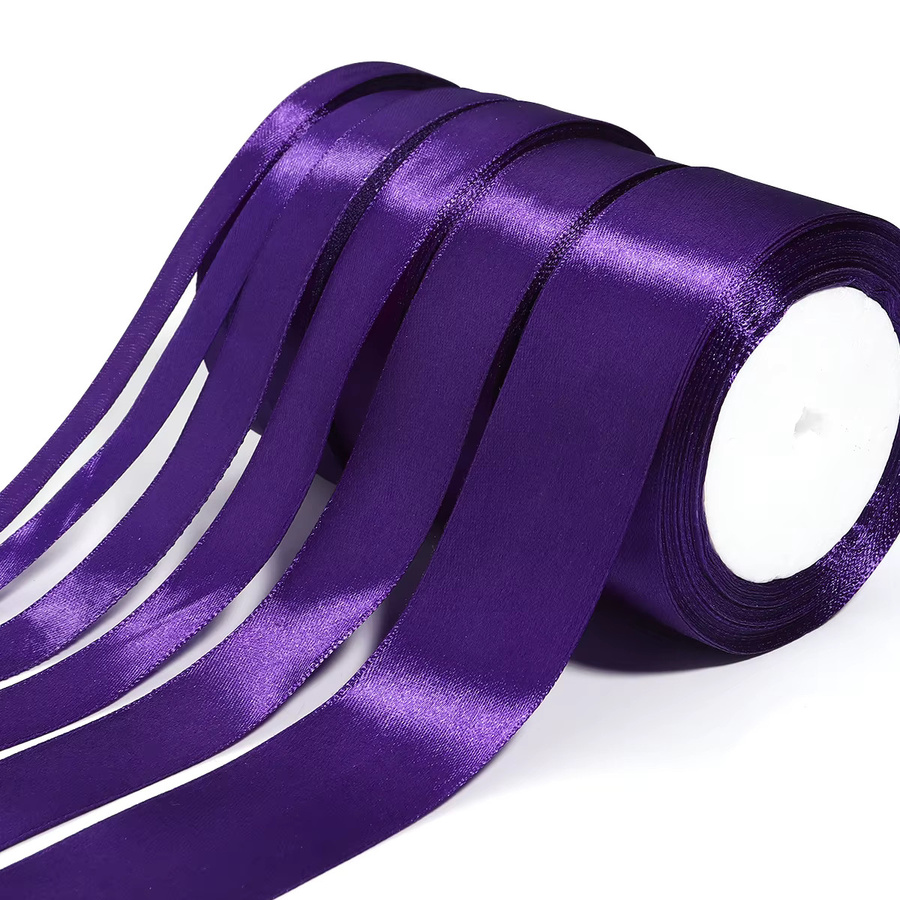 Tiefviolettes Satinband für DIY Dekorationen, Hochzeit und Geschenke, Länge: 25 Yards - Bild 3