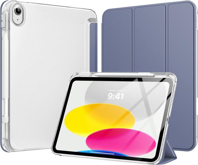Transparente Klapphülle aus PU-Leder für iPad 10.9 und 11 Zoll mit magnetischem Ständer und Stifthalter in Transparent - Bild 1