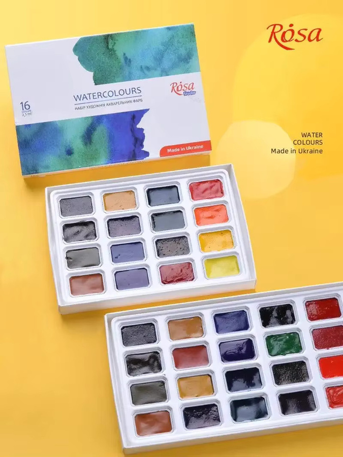 Professionelles Aquarellfarben-Set in Rosa und Multicolour für Malerei und Kunstbedarf mit 16 oder 24 Farben - Bild 5