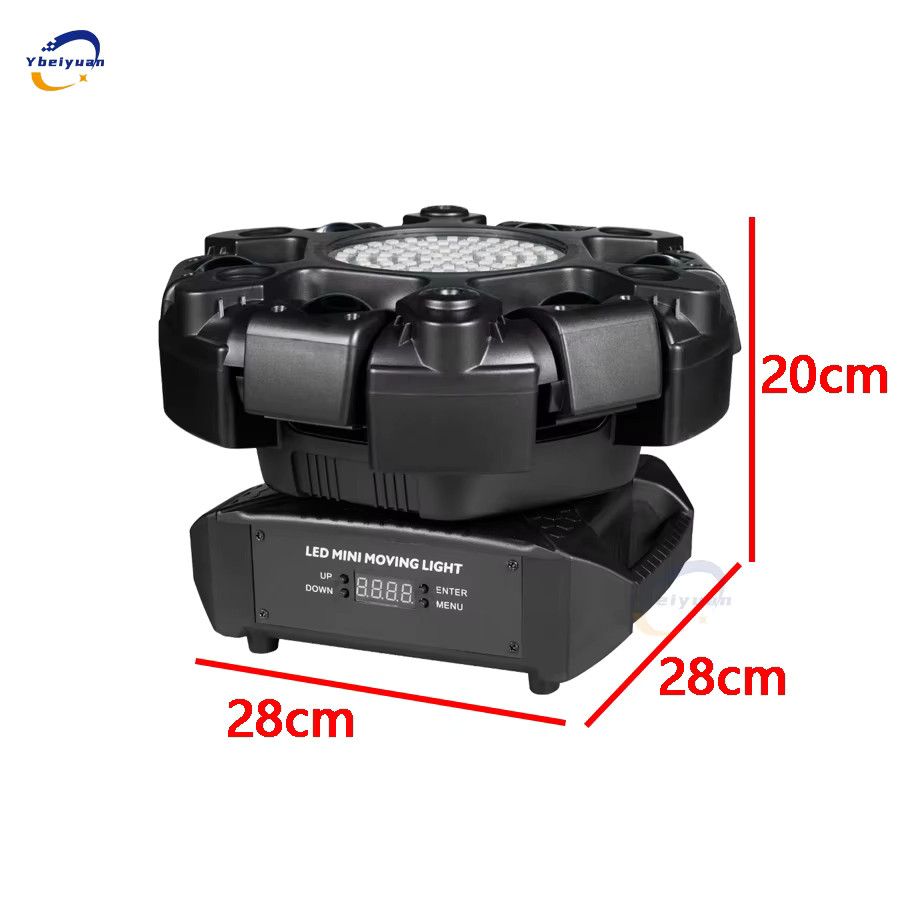Ybeiyuan 6-Kopf Moving Head mit Dye Strobe Effekt, DMX512 und Fernbedienung, Schwarz - Bild 4