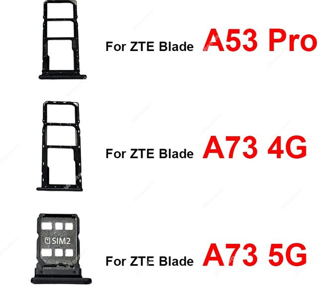 SIM Karten Slot Tray Halter Adapter für ZTE Blade A53 A73 Pro 4G 5G in Schwarz und Grün - Bild 1