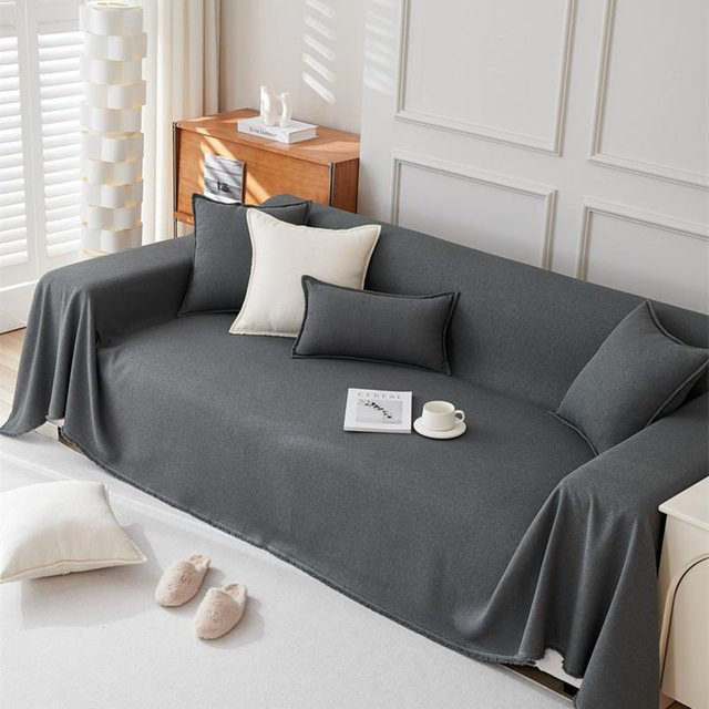 Yiran Furniture Sofabezug einfarbig grau, staubdichte Decke für 1-Sitzer, kratzfest und waschbar, B/T: 180 x 180 cm - Bild 1
