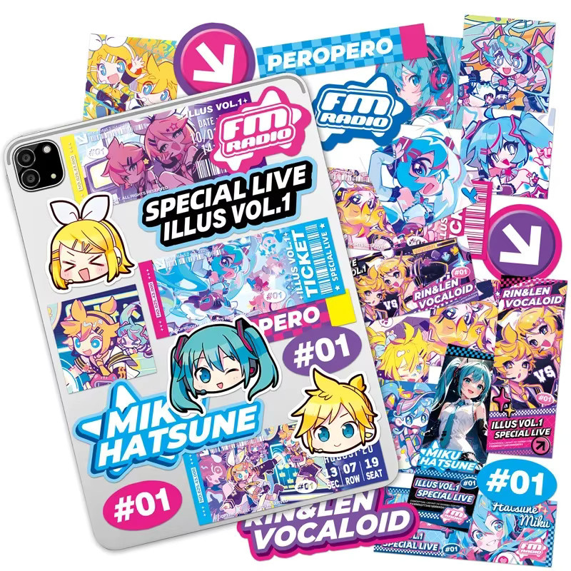 Bandai Vocaloid Hatsune Miku Kagamine Gemini Aufkleber, 34/50/60 Stück - Bild 4