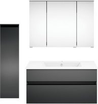 Get2You Badmöbel-Set twenty one, 4-teilig, grau und weiß, mit Waschbecken und LED-Beleuchtung, Wandmontage - Bild 1