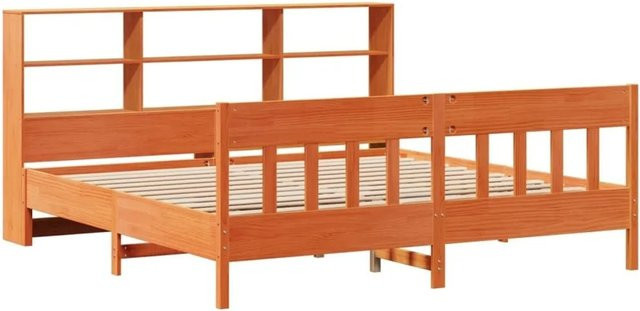 vidaXL Massivholzbett aus Kiefernholz in Braun, rustikales Design, ohne Matratze, B/T/H: 180 x 200 x 186 cm - Bild 1