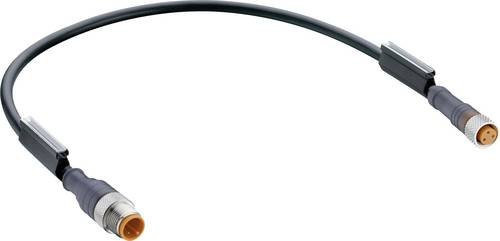 Belden 43660-10 Sensor-Aktor-Steckverbinder M8 Stecker gerade und Buchse gerade, 3-polig, schwarz, Länge: 0,60 m - Bild 1
