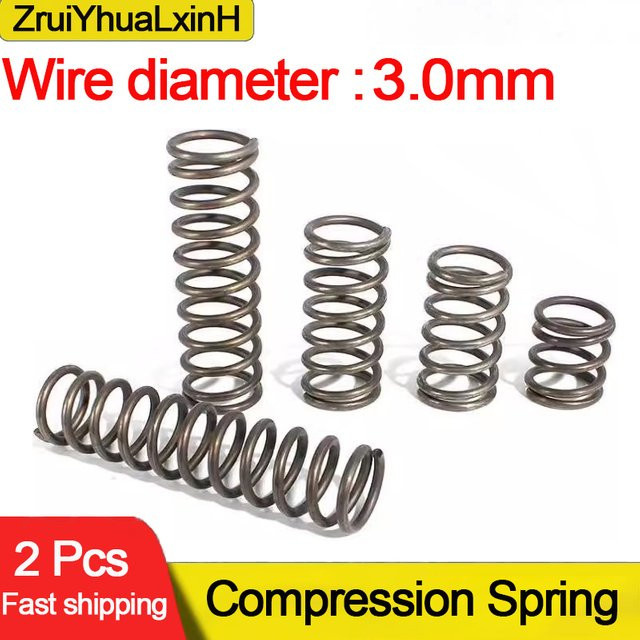 ZRUIHHUALXINH Federstahl-Druckfeder mit 65MN Federkraft, Durchmesser: 3,0 mm, Außendurchmesser: 16–35 mm, Länge: 20–100 mm - Bild 1