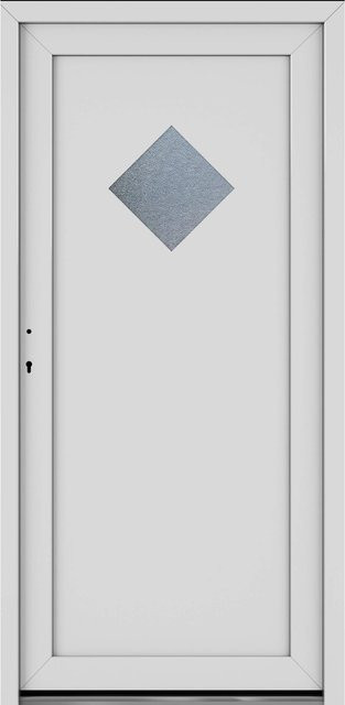 Roro Nebeneingangstür OKE 1151 Kunststoff mit Glaseinsatz Weiß B: 98 cm, H: 198 cm, DIN L - Bild 1
