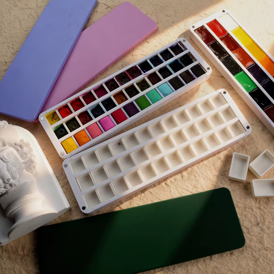 SeamiArt Jenga Aquarellkasten Malbox für Aquarellfarben und Gouache in Multicolour - Bild 3