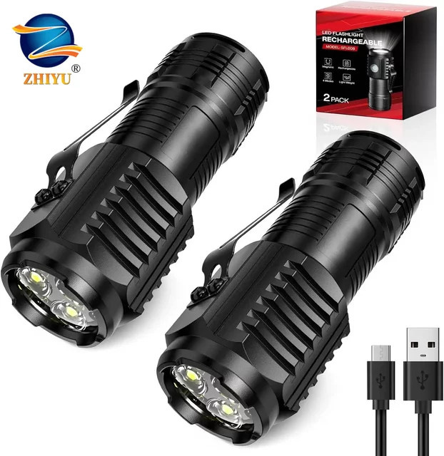 ZHIYU Mini-LED-Taschenlampe in Schwarz, tragbare wasserdichte Fingerspitzen-Taschenlampe mit Stiftclip für Outdoor, Wandern und Camping - Bild 1