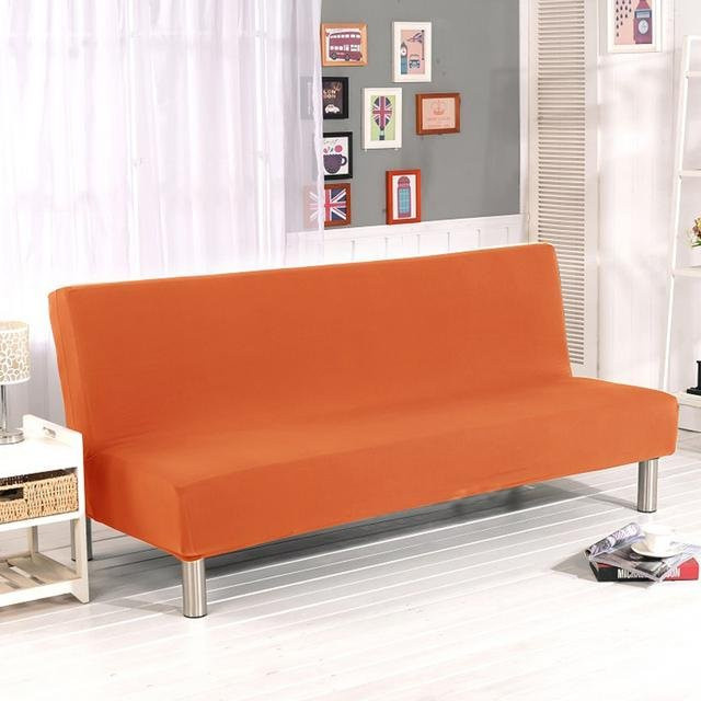 Yiran Furniture Elastischer Sofa-Schonbezug ohne Armlehnen, Orange, S Größe: 160-185 cm - Bild 1