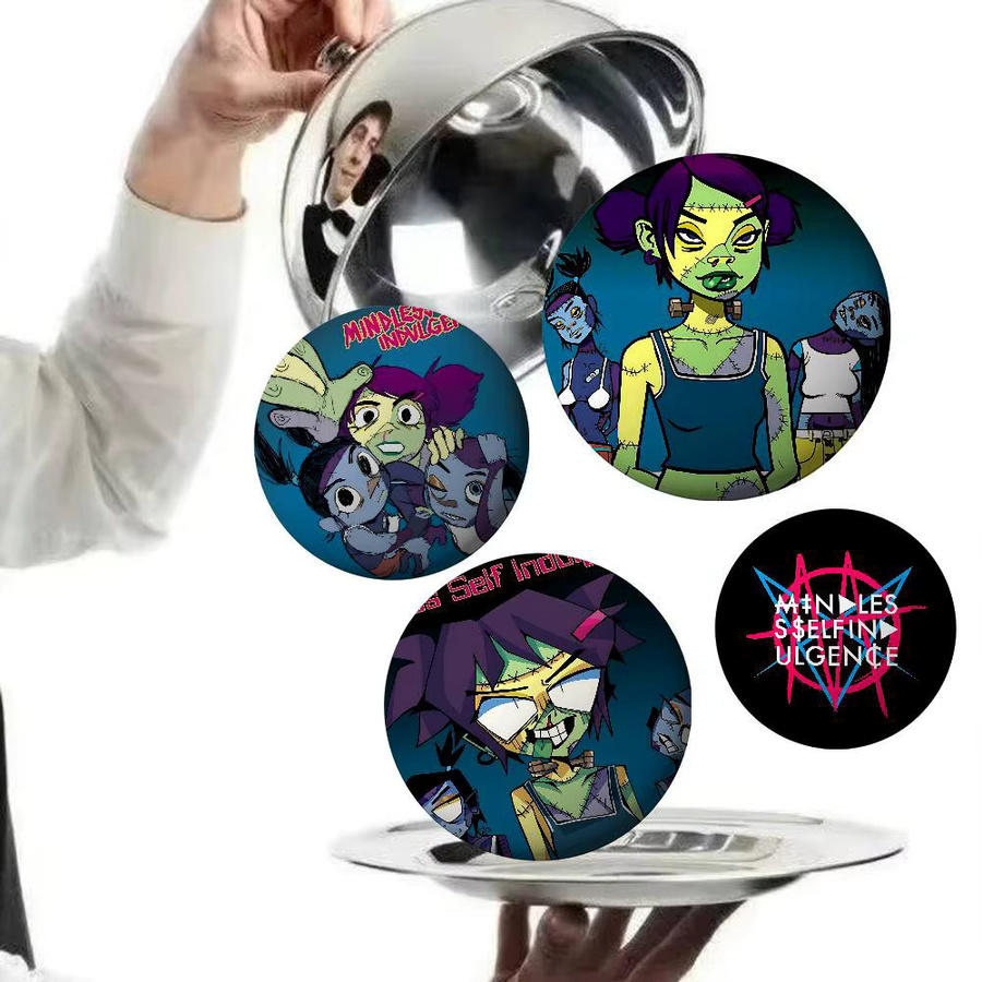 Brosche A-Mindless Self Indulgence-S Abzeichen, Cartoon, Rund, Acryl - Bild 2