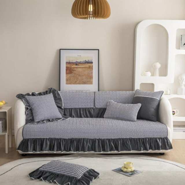 Super Six Sofakissen aus Baumwolle mit floralem Design, rutschfest und waschbar, B/T: 70 x 70 cm, Farben: Grün und Grau - Bild 1