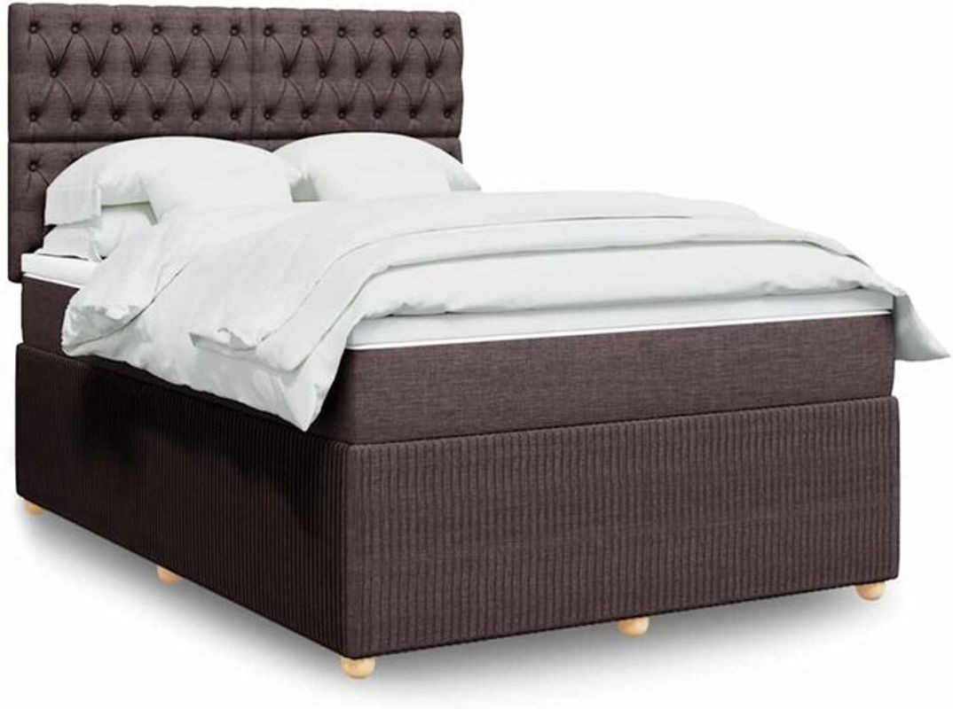 Boxspringbett mit Matratze von vidaxl in Braun aus Stoff, B/T/H: 140 x 190 cm - Bild 1
