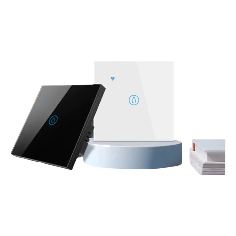 UBARO WLAN Smart Warmwasserbereiter-Schalter mit Tuya App und Sprachsteuerung, 20A, 4000W, LED-Anzeige, Weiß, B/H: 8,6 x 8,6 cm, passend für EU 60mm Box - Bild 1