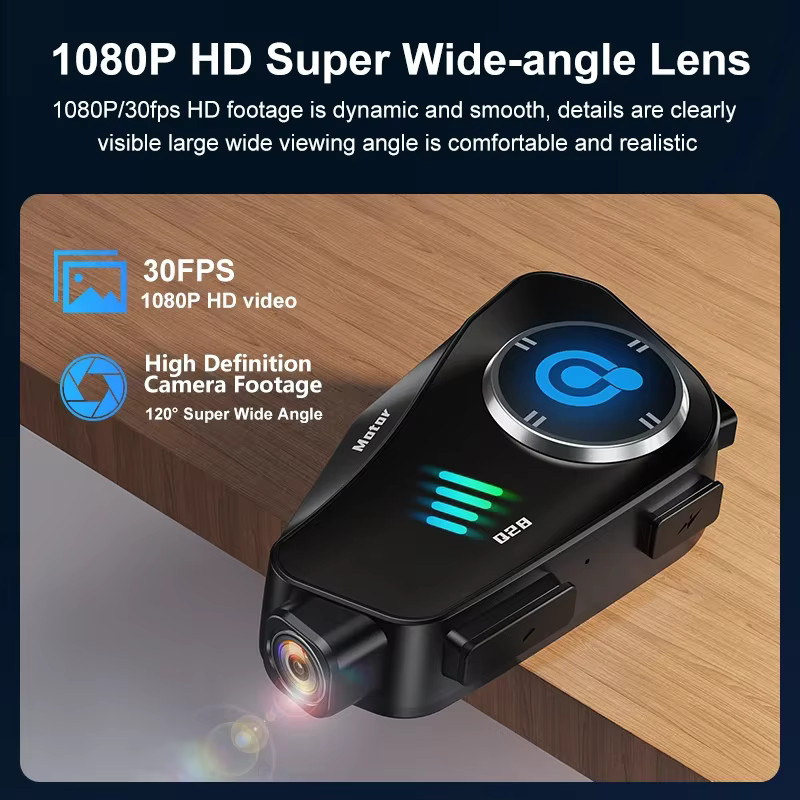 Kebedumei Motorrad Helm Headset mit 1080P Video Dashcam, Wifi Kamera Recorder DVR, drahtlose Freisprechen Funktion und HD Wasserdichte Kopfhörer in Schwarz - Bild 2