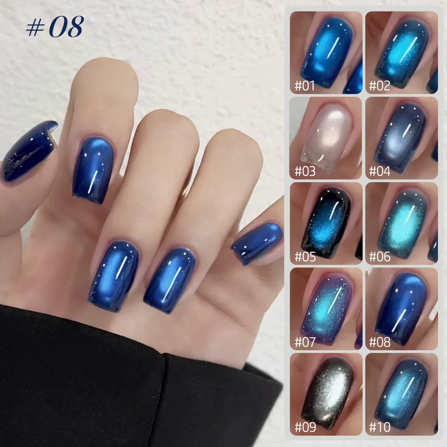 MN Gel-Nagellack, Tiefsee-Blau, schimmernd - Bild 4