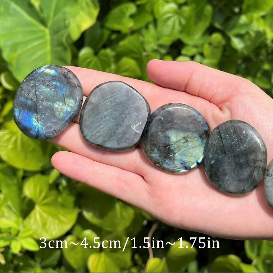 Labradorit-Palmenstein, oval, glatt, poliert, Unisex - Bild 2
